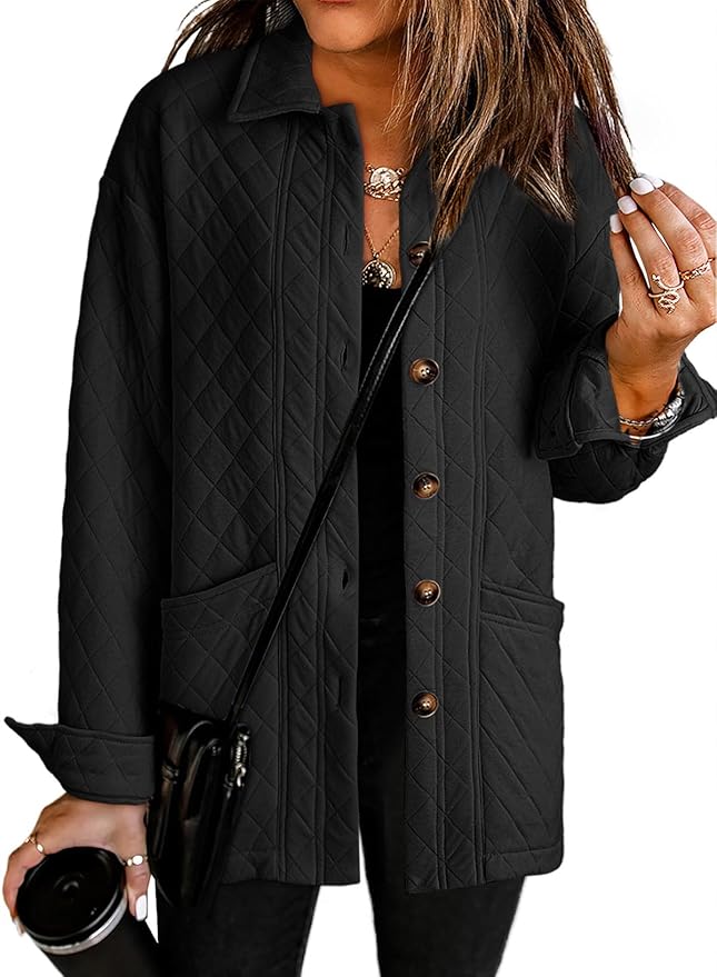 Dokotoo Quilted Collared Long Sleeve Button Coat